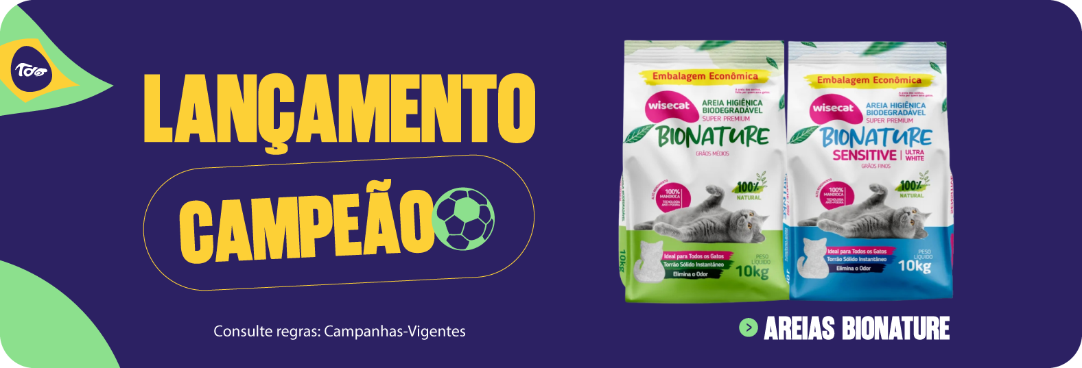 Lançamento campeão - areias Bionature