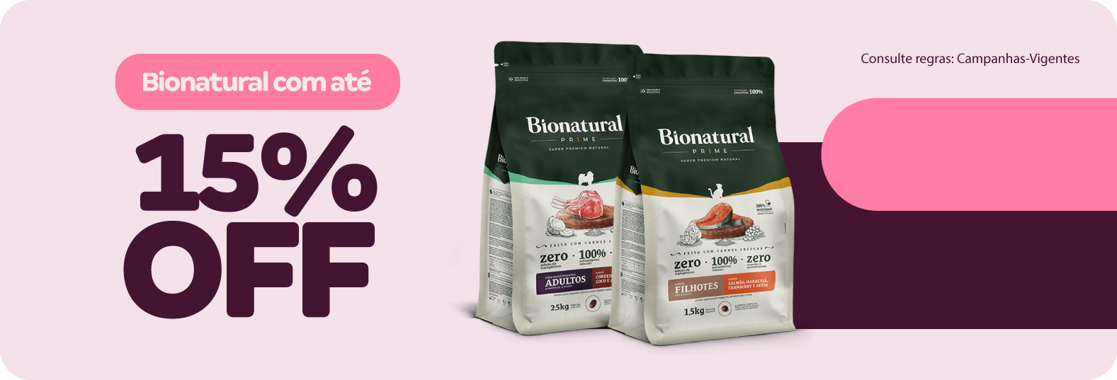 Rações Bionatural com até 15% OFF