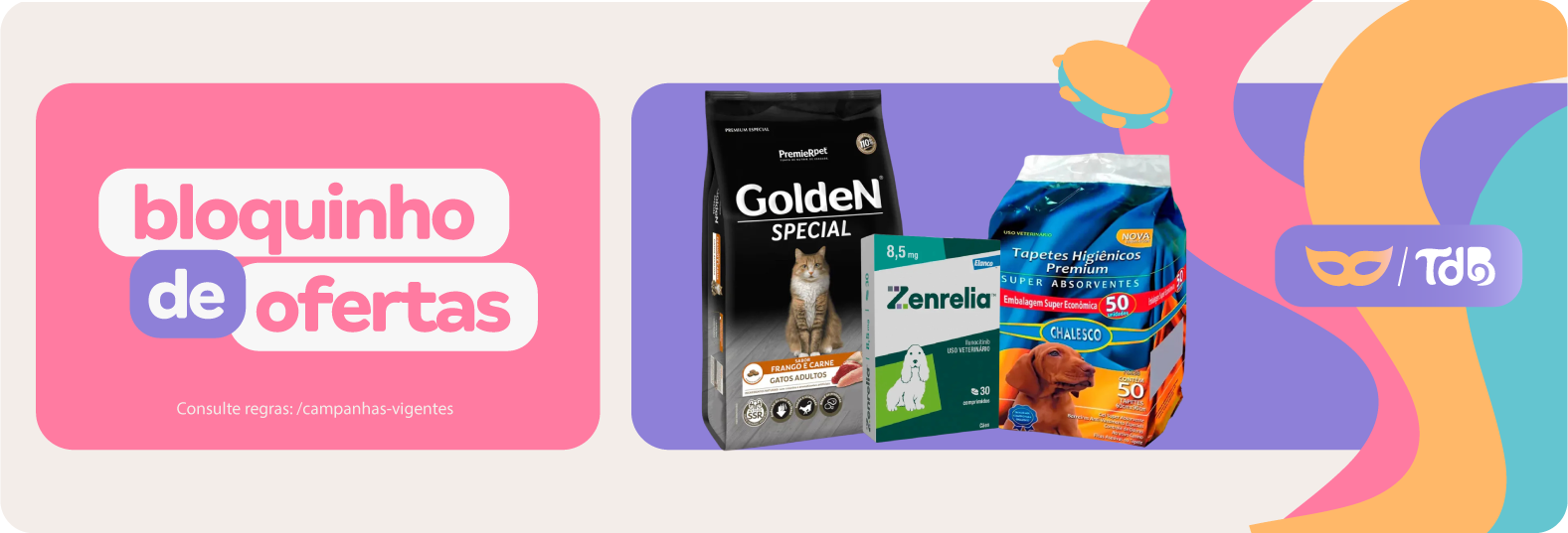Bloquinho de ofertas de produtos para seu pet
