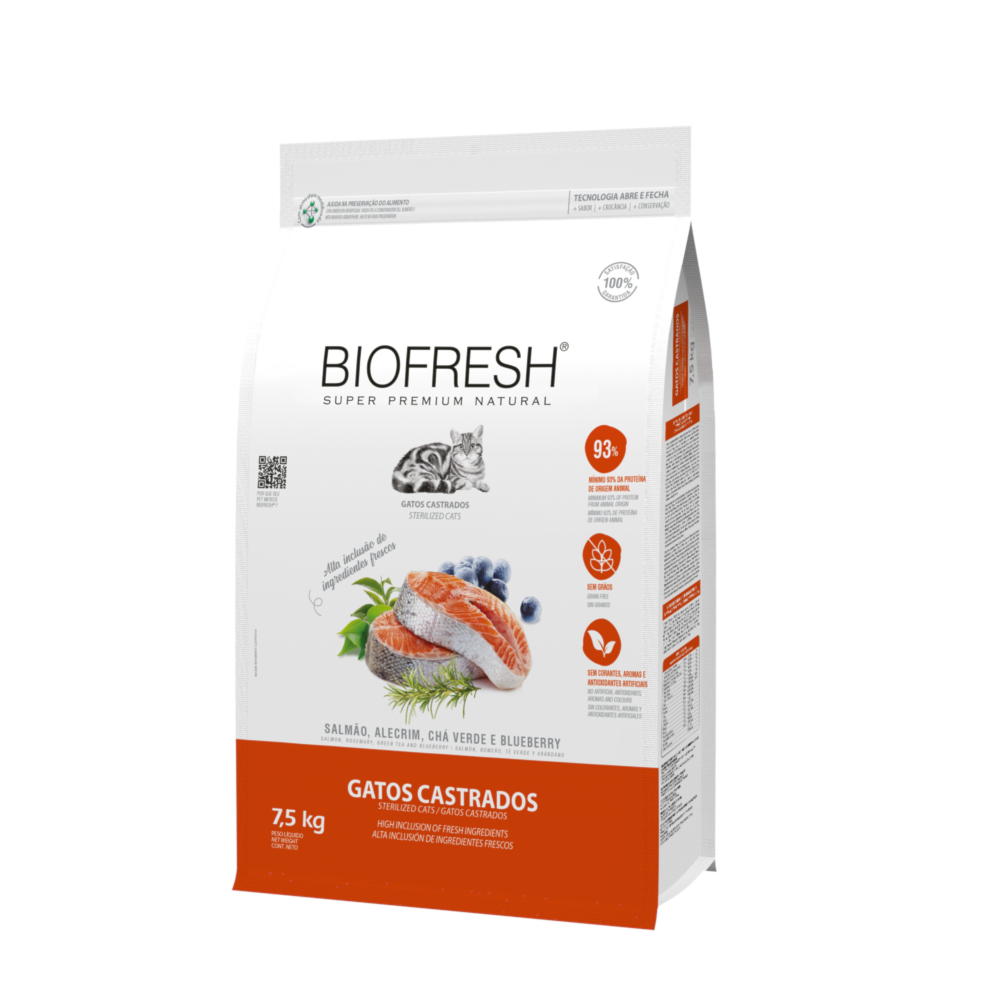 Ração Biofresh Gatos Castrados Salmão 7,5kg