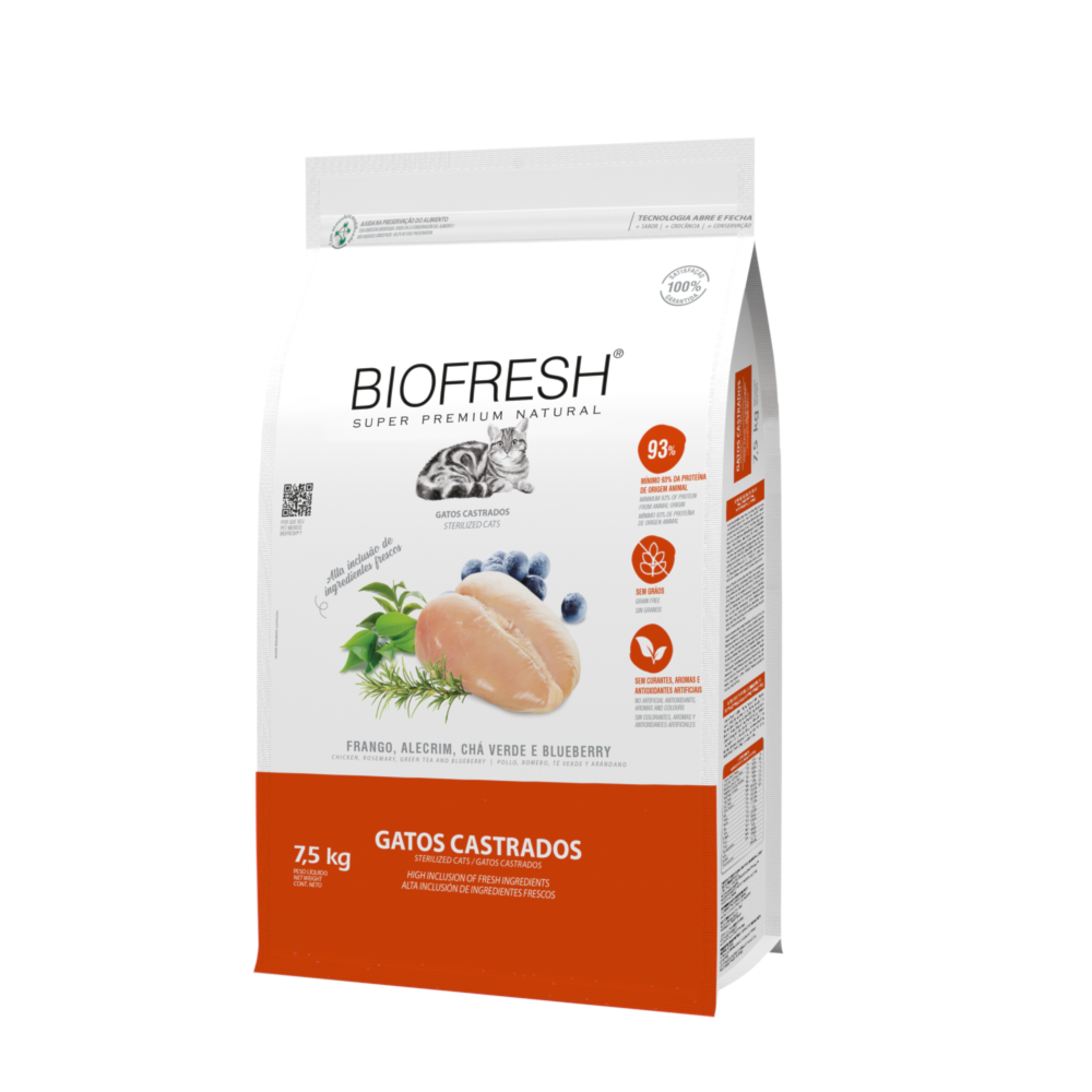 Ração Biofresh Para Gatos Castrados Frango 7,5kg