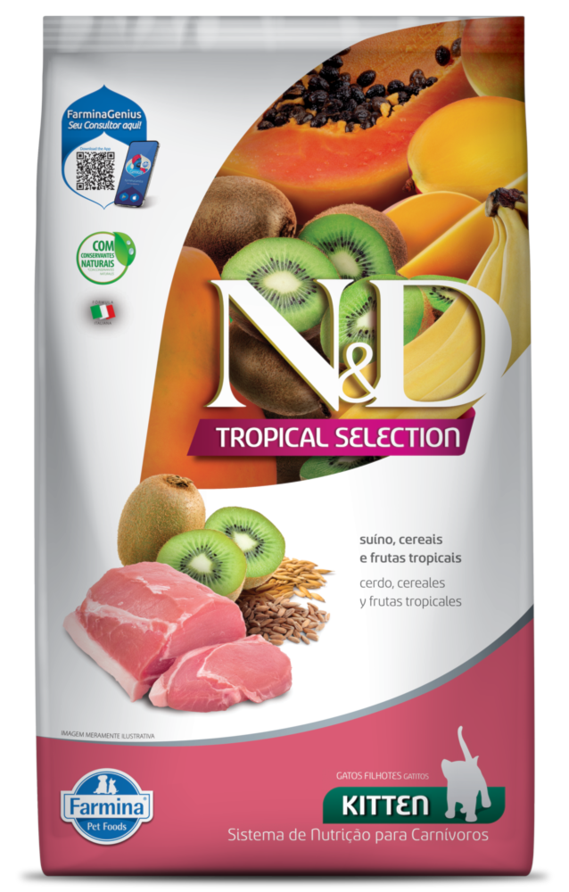 Ração ND Tropical Selection Gatos Kitten Suíno 7kg - Frete Rápido