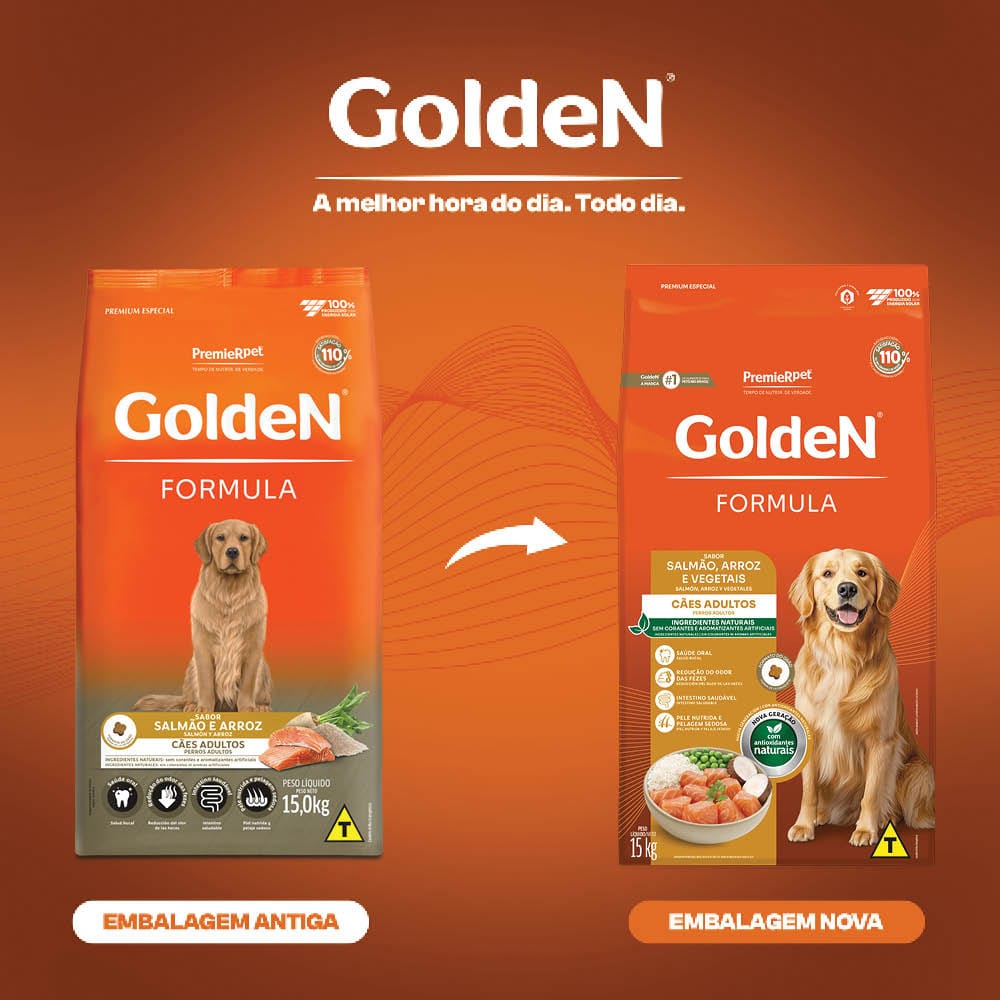 Ração Premier Golden Fórmula Cães Adultos Salmão e Arroz 15kg