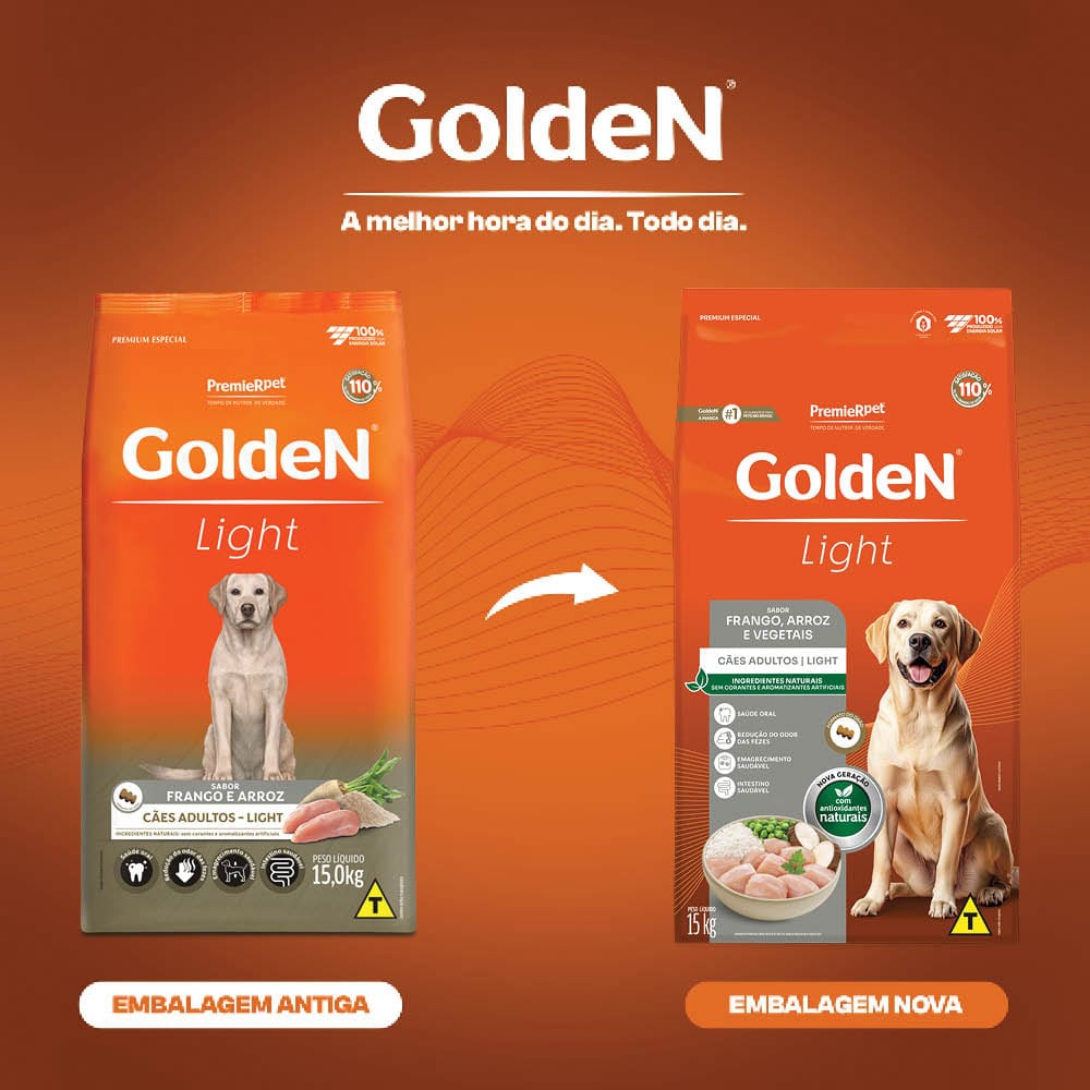 Ração Premier Golden Fórmula Light Cães Adultos Frango e Arroz 15kg