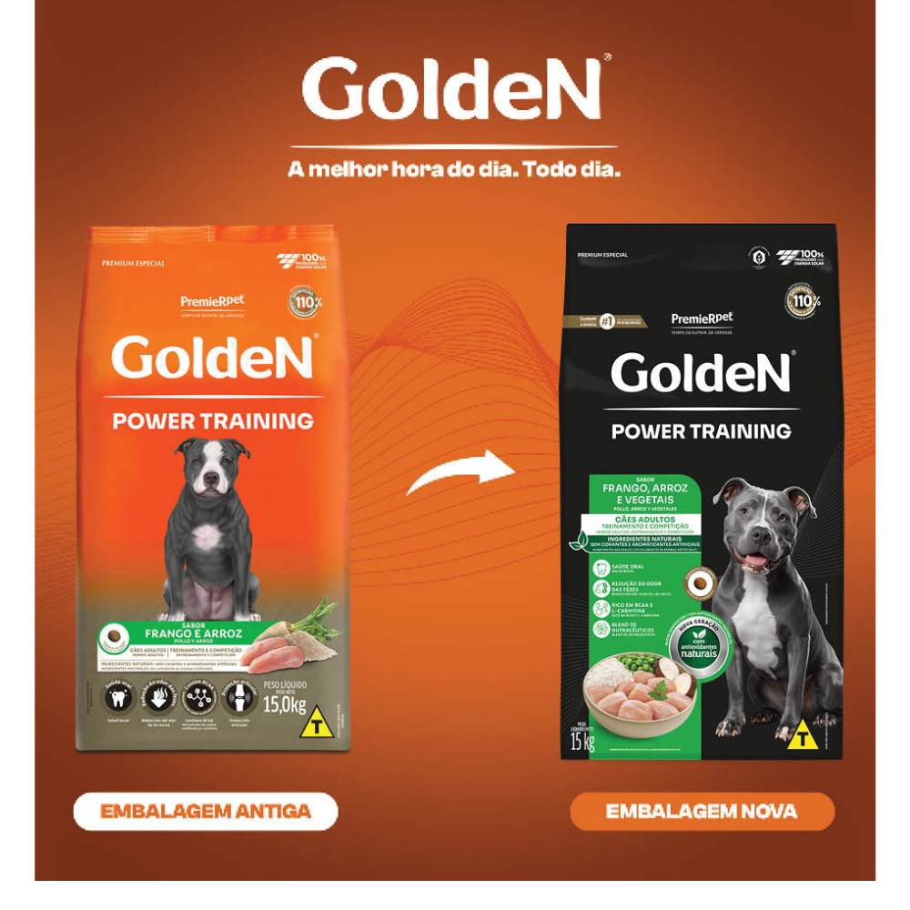 Ração Premier Golden Power Training Cães Adultos Frango e Arroz 15kg